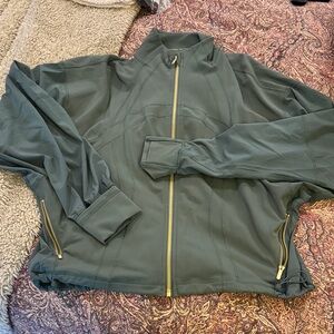 lululemon athletica Green Jacket with Gold Zippers